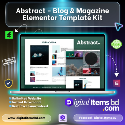 Abstract - Blog & Magazine Elementor Template Kit Price in Bangladesh