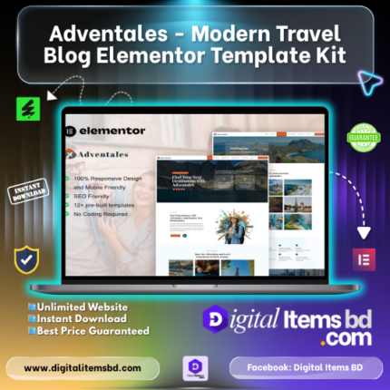 Adventales - Modern Travel Blog Elementor Template Kit Price in Bangladesh