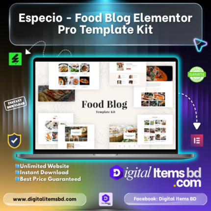 Especio - Food Blog Elementor Pro Template Kit Price in Bangladesh