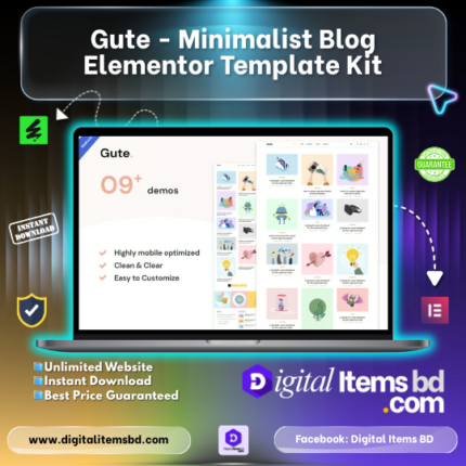 Gute - Minimalist Blog Elementor Template Kit Price in Bangladesh