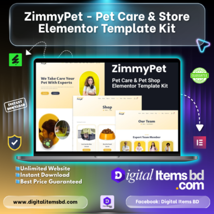ZimmyPet - Pet Care & Store Elementor Template Kit Price in Bangladesh